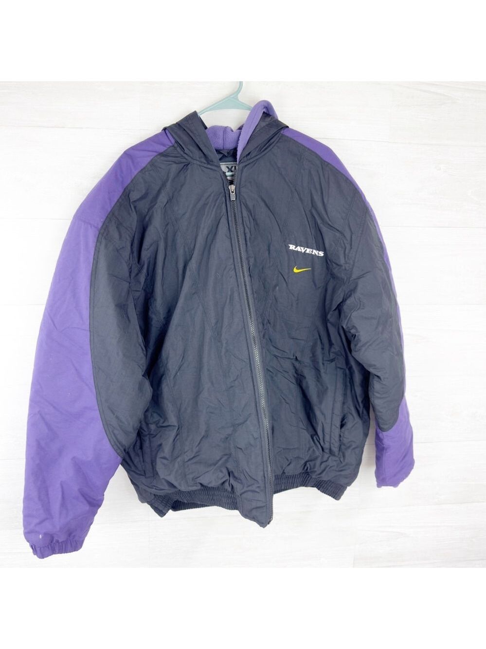 Nike Vintage Baltimore Ravens Full Zip Puffer Coat X-Large